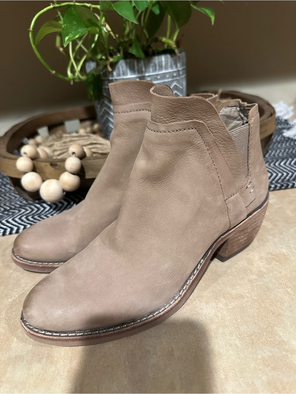 Women's Taupe Ankle Booties